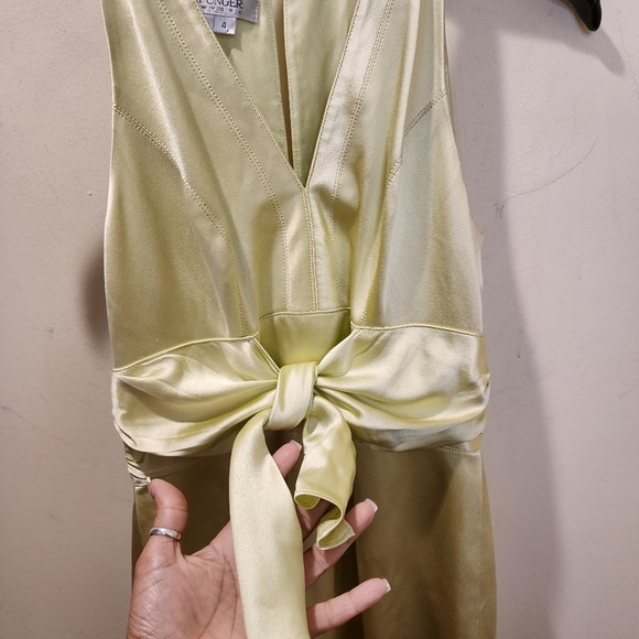 Kay Unger New York lime  100% silk body con sleeveless dress size 4 - Picture 4 of 13